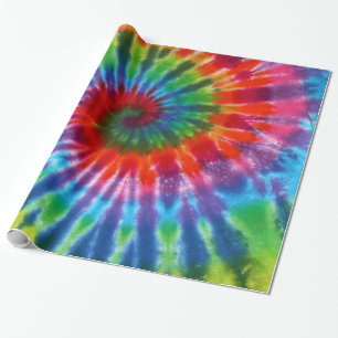 Hippy Peace Retro 60s Tie Dye Wrapping Paper