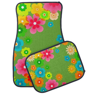 Hippy Peace Retro Colorful Boho Chic Car Floor Mat