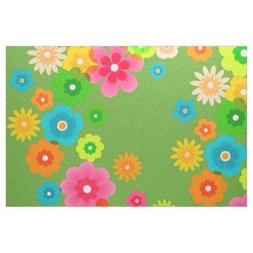 Hippy Peace Retro Colorful Boho Chic Fabric