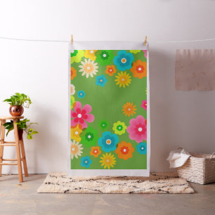 Hippy Peace Retro Colorful Boho Chic Fabric
