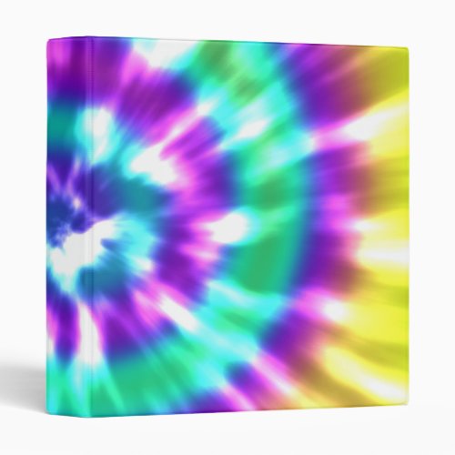 Hippy Peace Retro Tie Dye Colorful Boho Binder