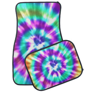 Hippy Peace Retro Tie Dye Colorful Boho Car Mat