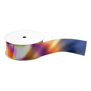 Hippy Peace Retro Tie Dye Colorful Boho Grosgrain Ribbon