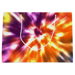 Hippy Peace Retro Tie Dye Colorful Boho Large Gift Bag