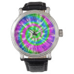 Hippy Peace Retro Tie Dye Colorful Boho Watch at Zazzle