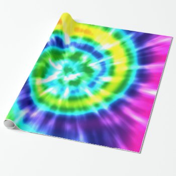 Hippy Peace Retro Tie Dye Colorful Boho Wrapping Paper by Boho_Chic at Zazzle
