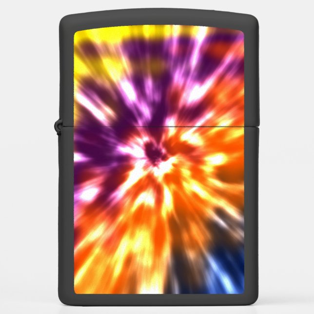 Hippy Peace Retro Tie Dye Colorful Boho Zippo Lighter (Front)