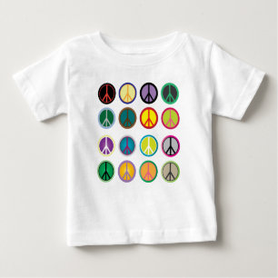 Hippy peace sign 60s colorful pattern baby T-Shirt