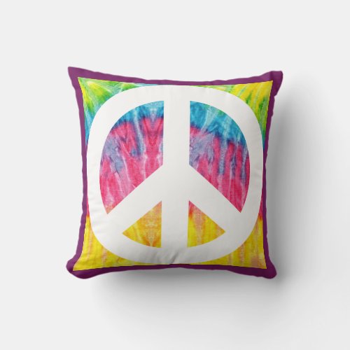 Hippy peace sign Cushion