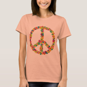 Hippy peace sign flowers T-Shirt