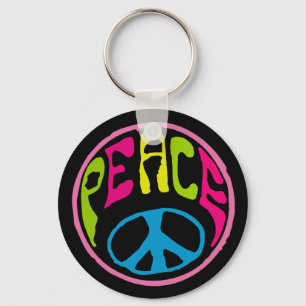 Hippy Peace Sign Keychain