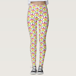 Hippy peace sign leggings