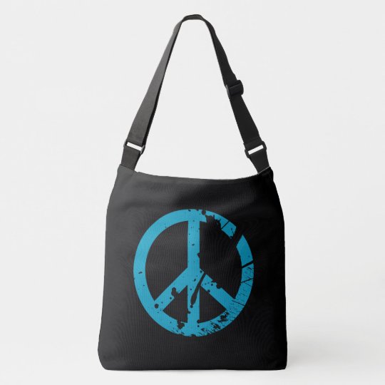 Hippy Peace Sign Retro Boho Crossbody Bag