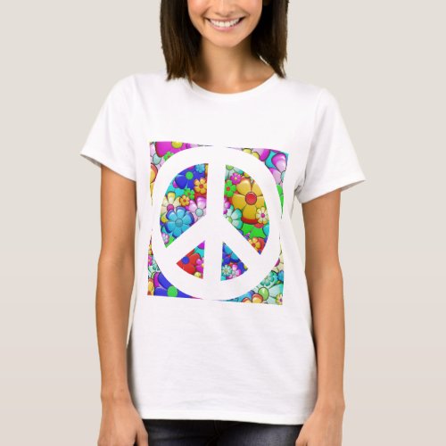 Hippy peace sign T_Shirt