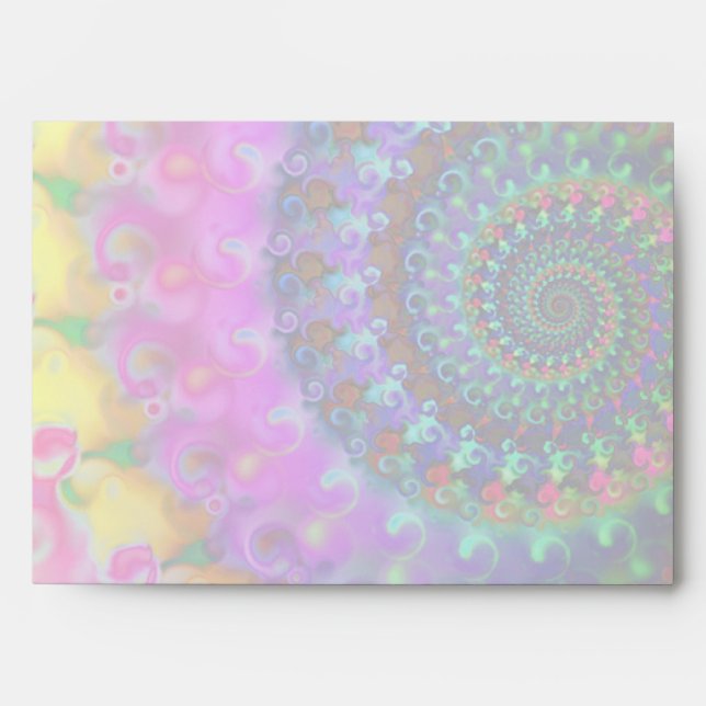 Hippy Rainbow Fractal Pattern Envelope (Front)