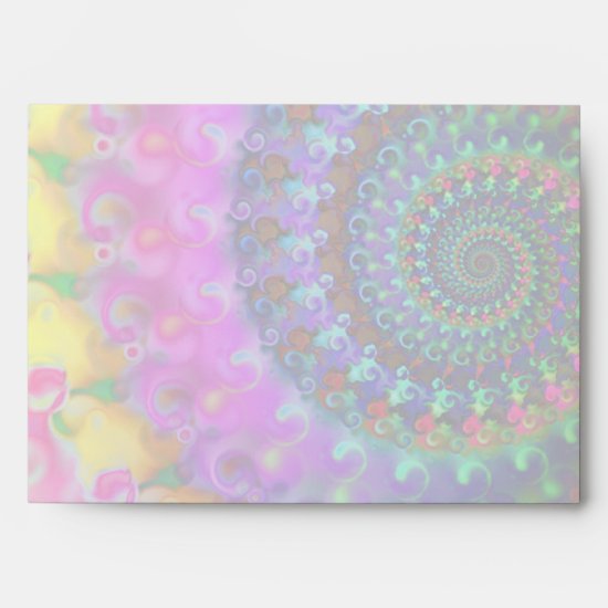 Hippy Rainbow Fractal Pattern Envelope