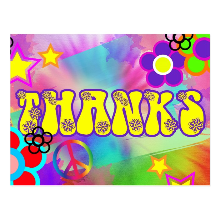 Hippy Retro Hippie Personalized Party Thank You Cards