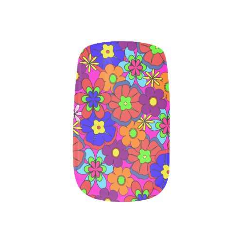 Hippy Retro Flowers Minx Nail Wraps