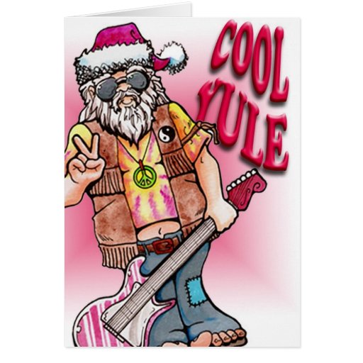 Hippy Santa Card | Zazzle