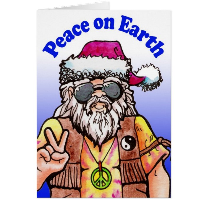 Hippy Santa Greeting Card