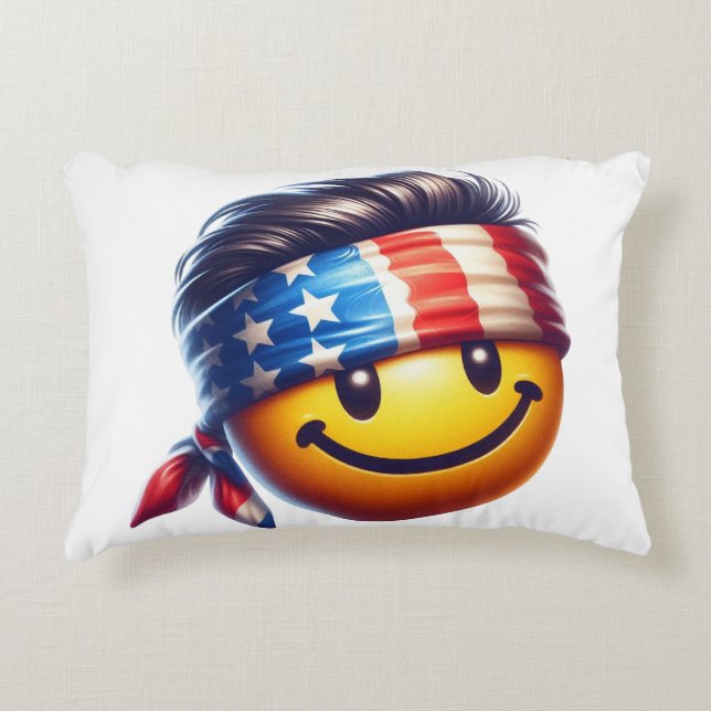 Hippy Smiley Face Accent Pillow (Front)