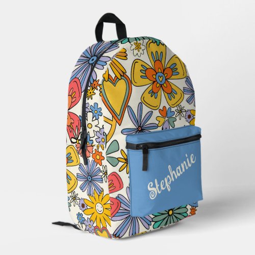 Hippy Style Personalized Printed Backpack