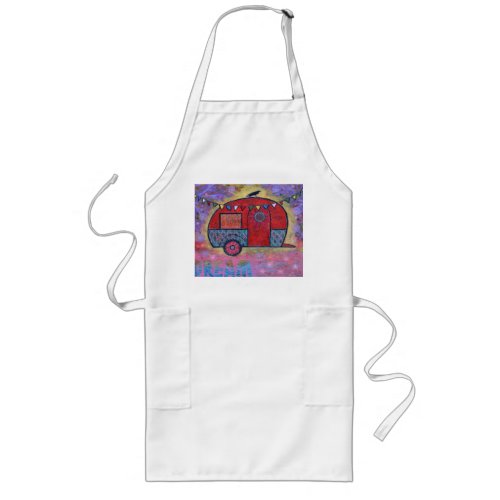 Hippy Teardrop Trailer Camper Apron with Raven