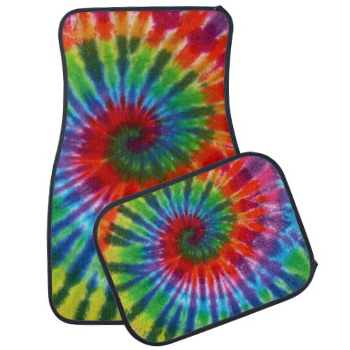 Hippy Tie Dye 60s Retro Colorful Boho Car Floor Ma Car Floor Mat