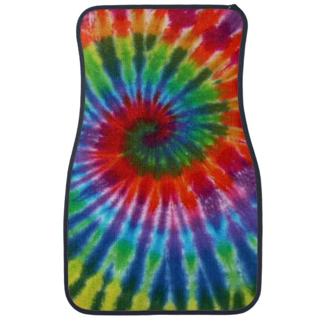 Hippy Tie Dye 60s Retro Colorful Boho Car Floor Mat (Front)