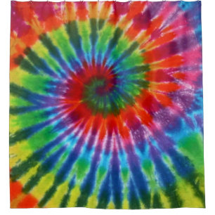 Hippy Tie Dye 60s Retro Colorful Boho Shower Curtain