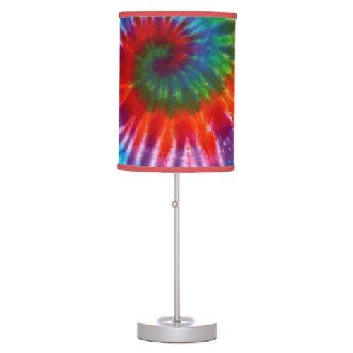 Hippy Tie Dye 60s Retro Colorful Boho Table Lamp
