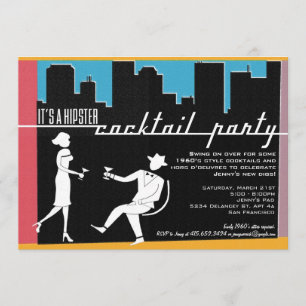 Hipster 1960's Cocktail Party Invitation