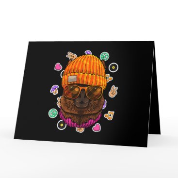 Hipster Alpaca Geek Nerd Glasses Animal Love Peace Card Hipster Alpaca Geek Nerd Glasses Animal Love Peace Card