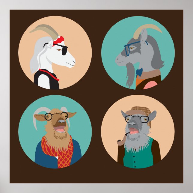 Hipster animals poster (Front)