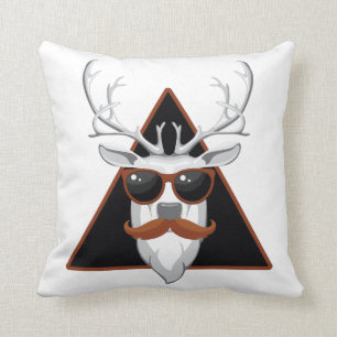Hipster Antler Art Throw Pillow