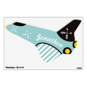 Hipster Arrows Personalized Airplane Wall Decal