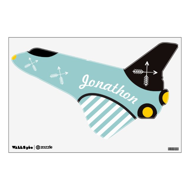 Hipster Arrows Personalized Airplane Wall Decal (Front)