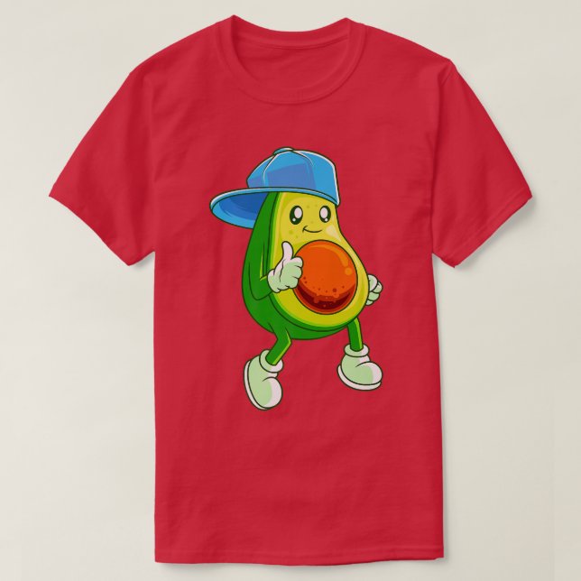 Hipster Avocado cool Skater Guacamole Vegan T-Shirt (Design Front)