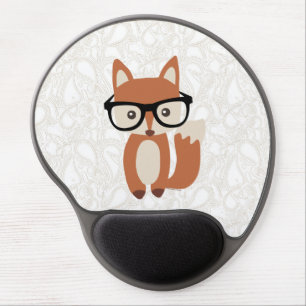 Hipster Baby Fox w/Glasses Gel Mouse Pad