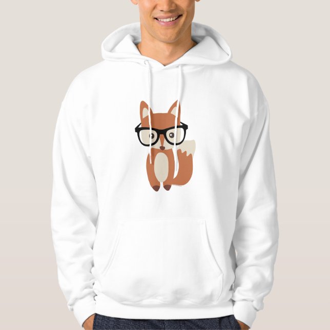 Hipster Baby Fox w/Glasses Hoodie (Front)