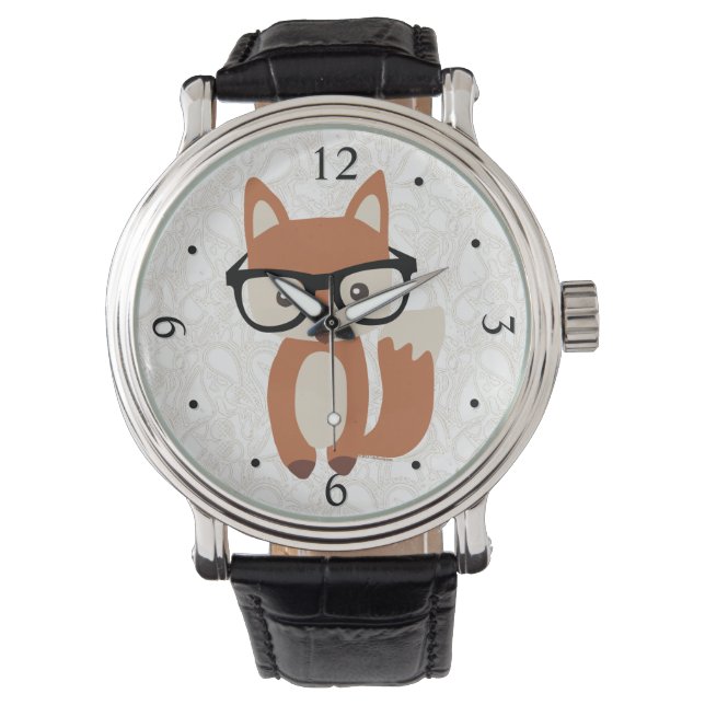 Hipster Baby Fox w/Glasses Watch (Front)