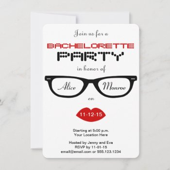 Hipster Bachelorette Party Invitation by prettypicture at Zazzle