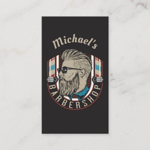 Hipster Barber  Hair Stylist Business Card