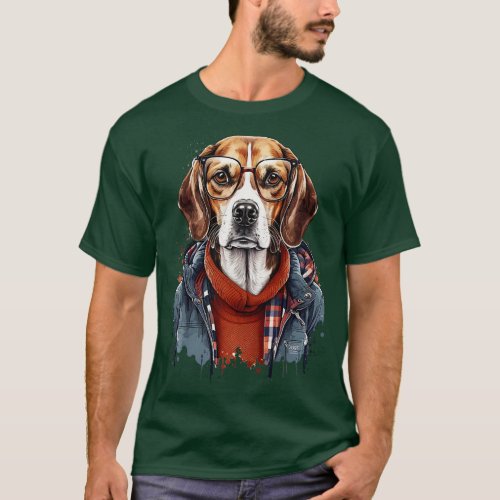 Hipster Beagle 4 T_Shirt
