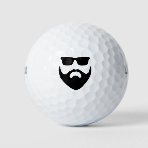hipster beard and sunglasses golf balls