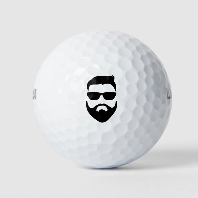 Hipster Beard And Sunglasses Golf Balls (Front)