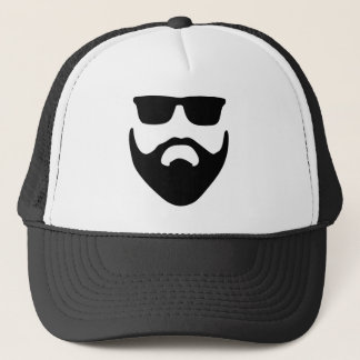 hipster beard and sunglasses trucker hat