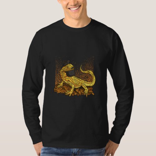 Hipster Bearded Dragon With Full Beard Terrarium T T_Shirt