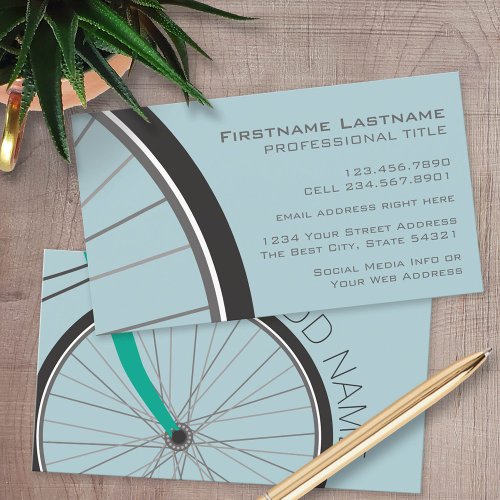 Hipster Bicycle Wheel with Custom Name Business Card Templates