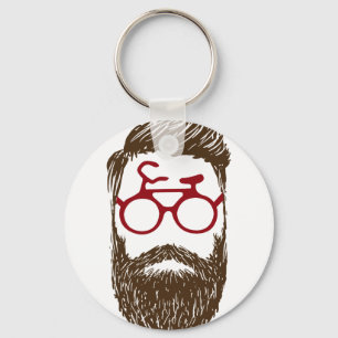 Hipster biker keychain